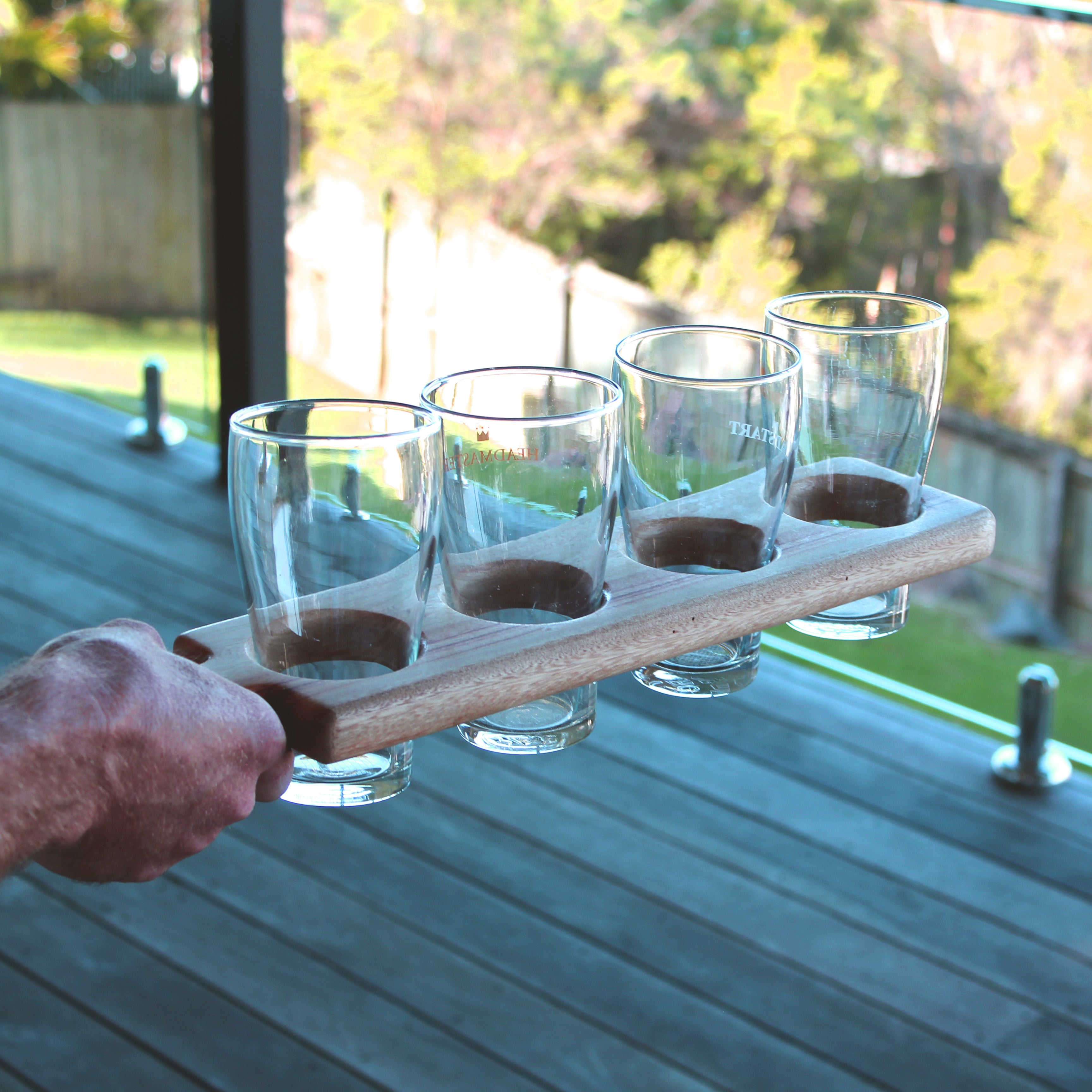 Beer Flight Paddle Board Wildfire Engraving