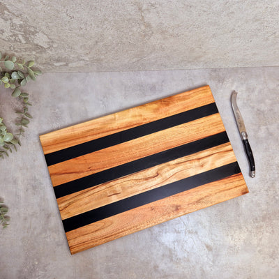 SALE - Black Stripe Epoxy Feature Board