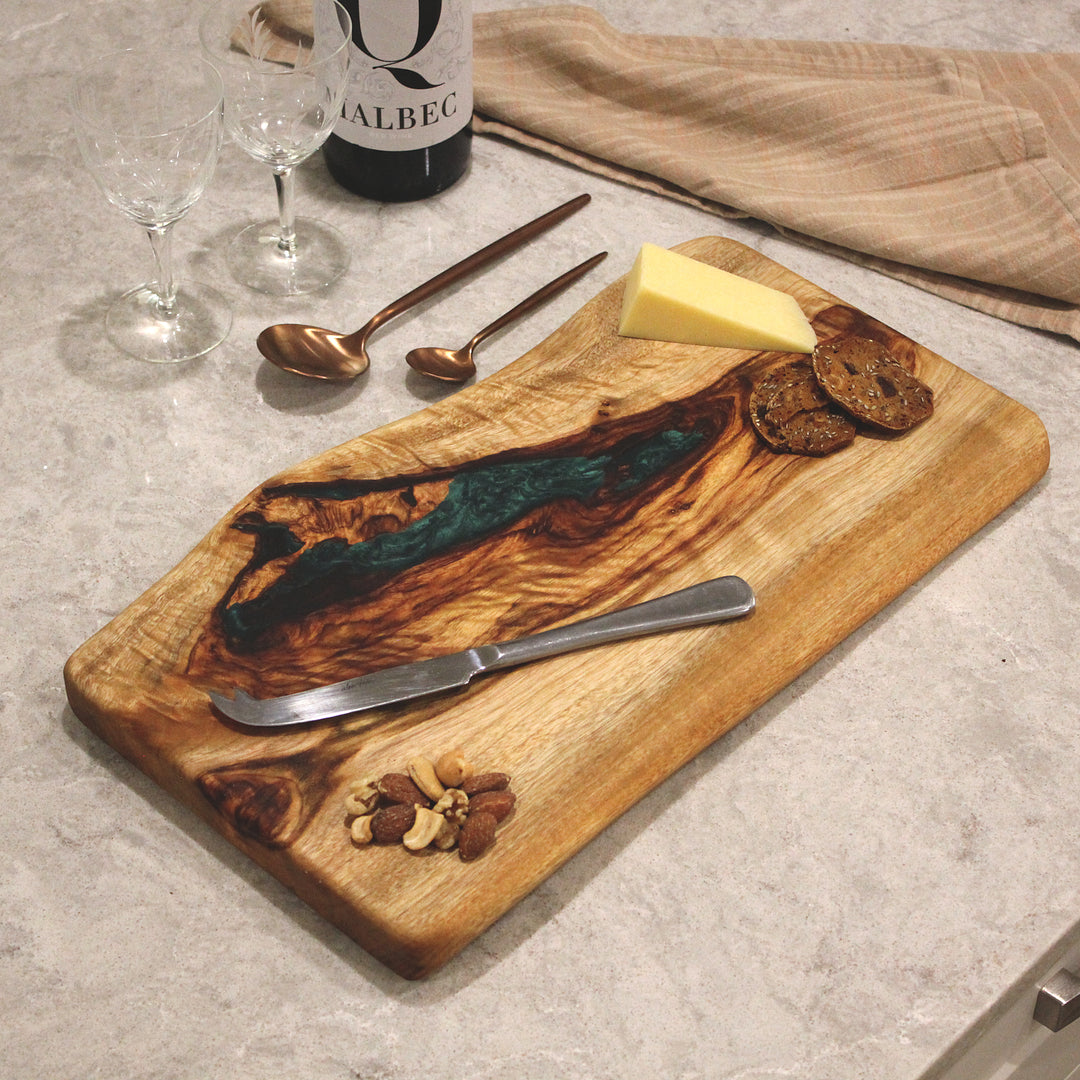 The Natural 600 Epoxy - hot Natural Edge Epoxy Resin Feature Chopping Board