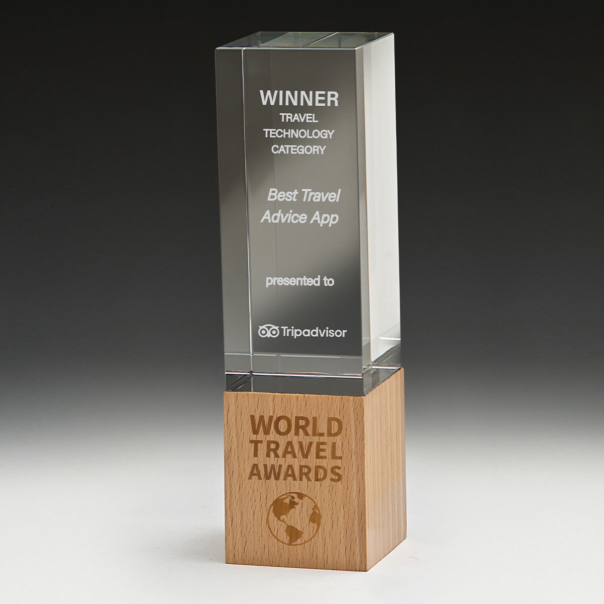 Crystal & Wood Award - Pillar