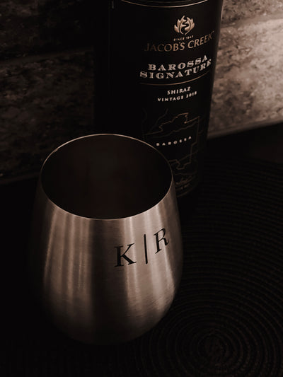 Engraved Stemless Stainless Steel Wine Glass Set