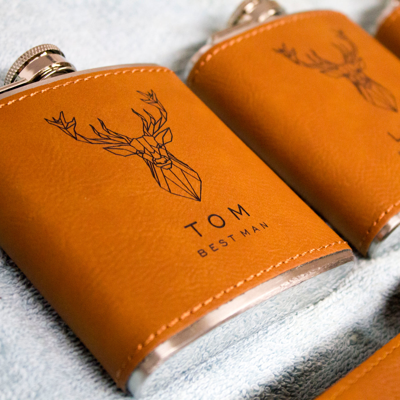 Engraved Leatherette Flask