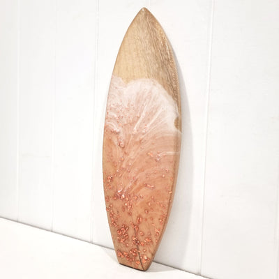 Surfboard Resin Wall Art - 40cm Rose Gold