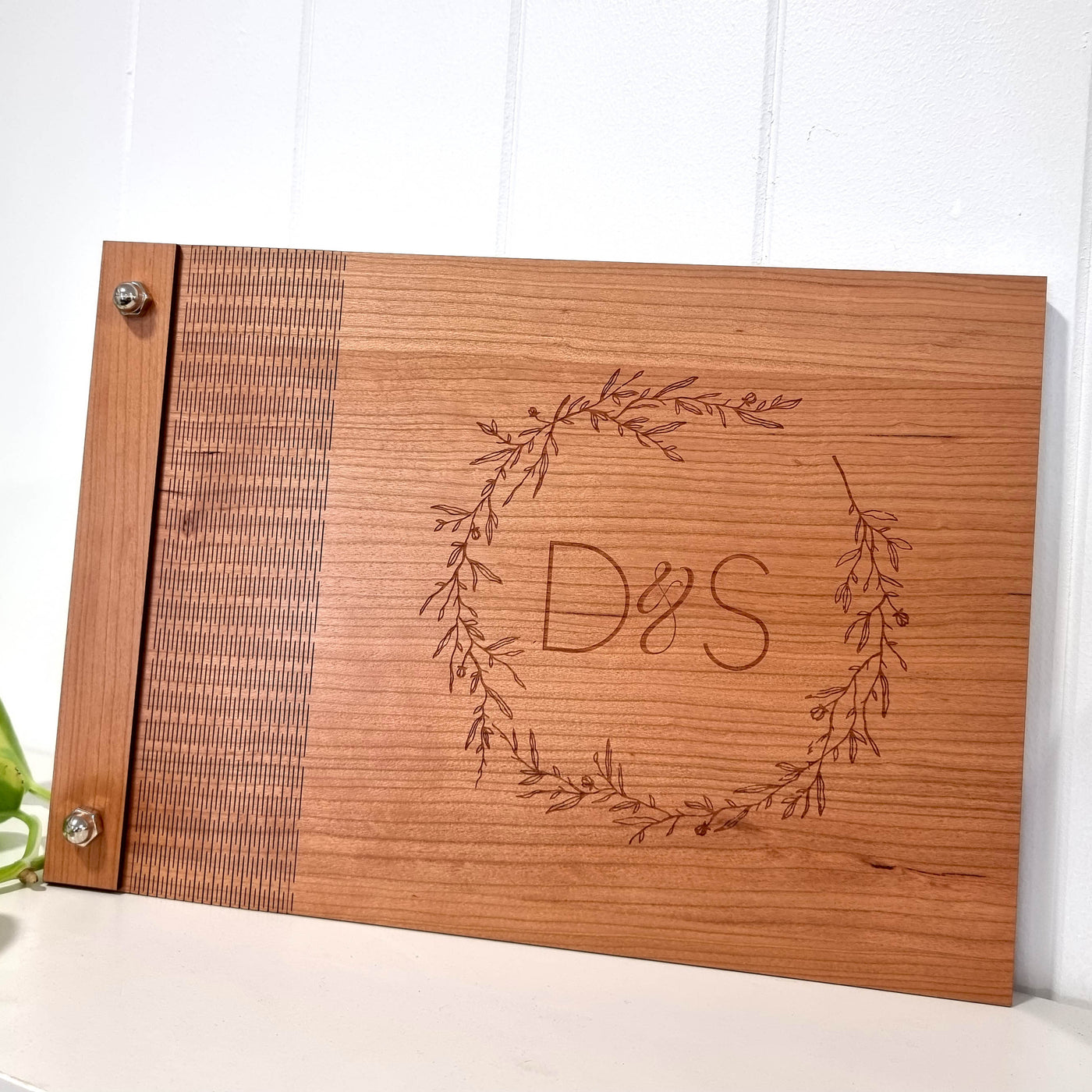 Engraved Wooden Guest Book - A4