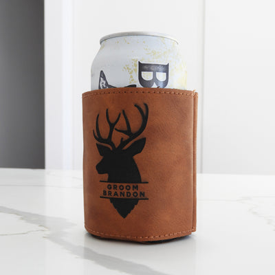 Engraved Leatherette Stubby Cooler