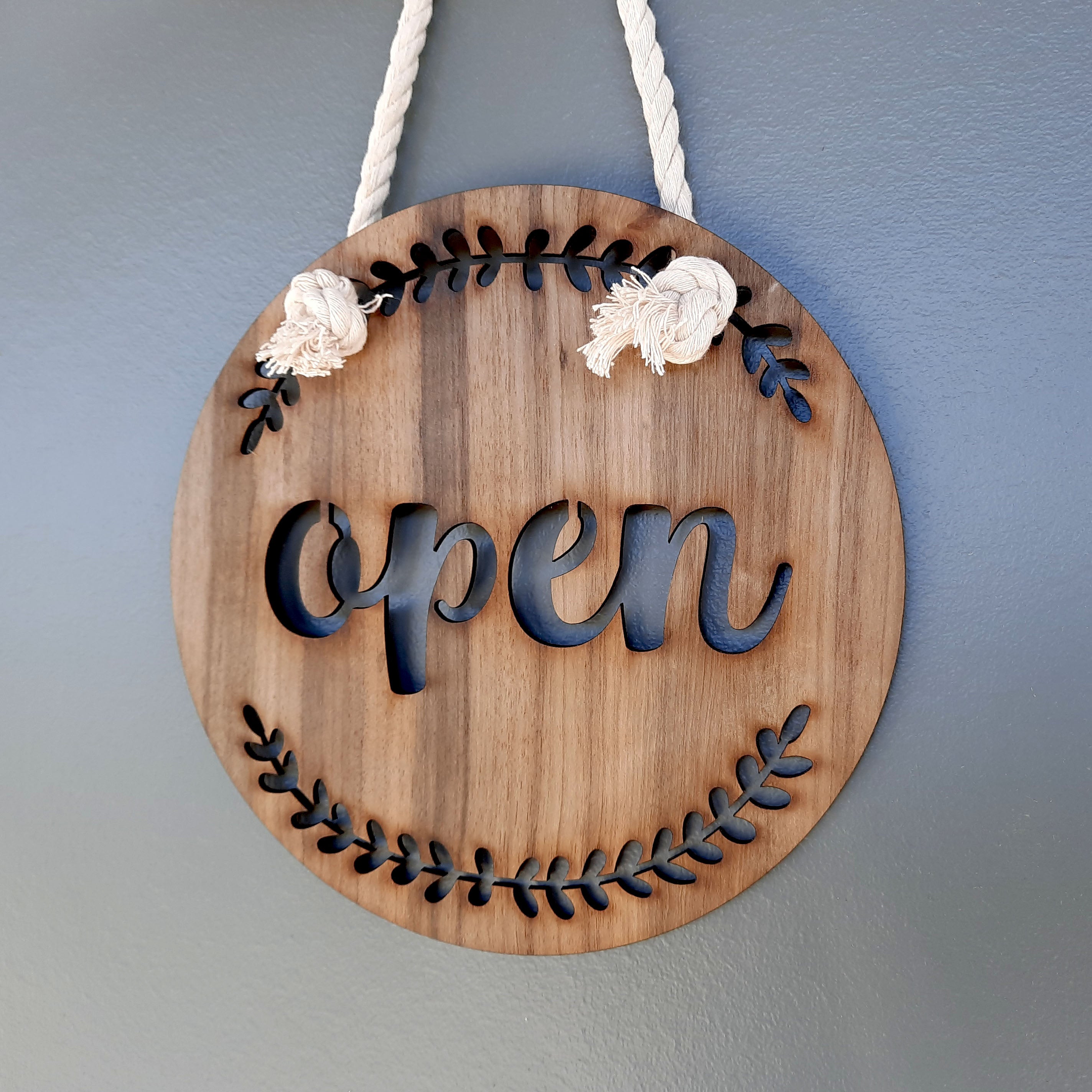 Open / Closed Signs - Round 2 Pack Flower Design – Wildfire Engraving