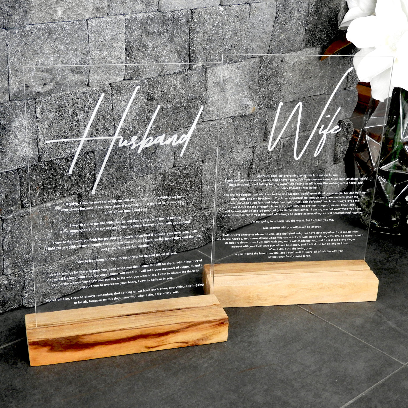 Engraved Vow Signs